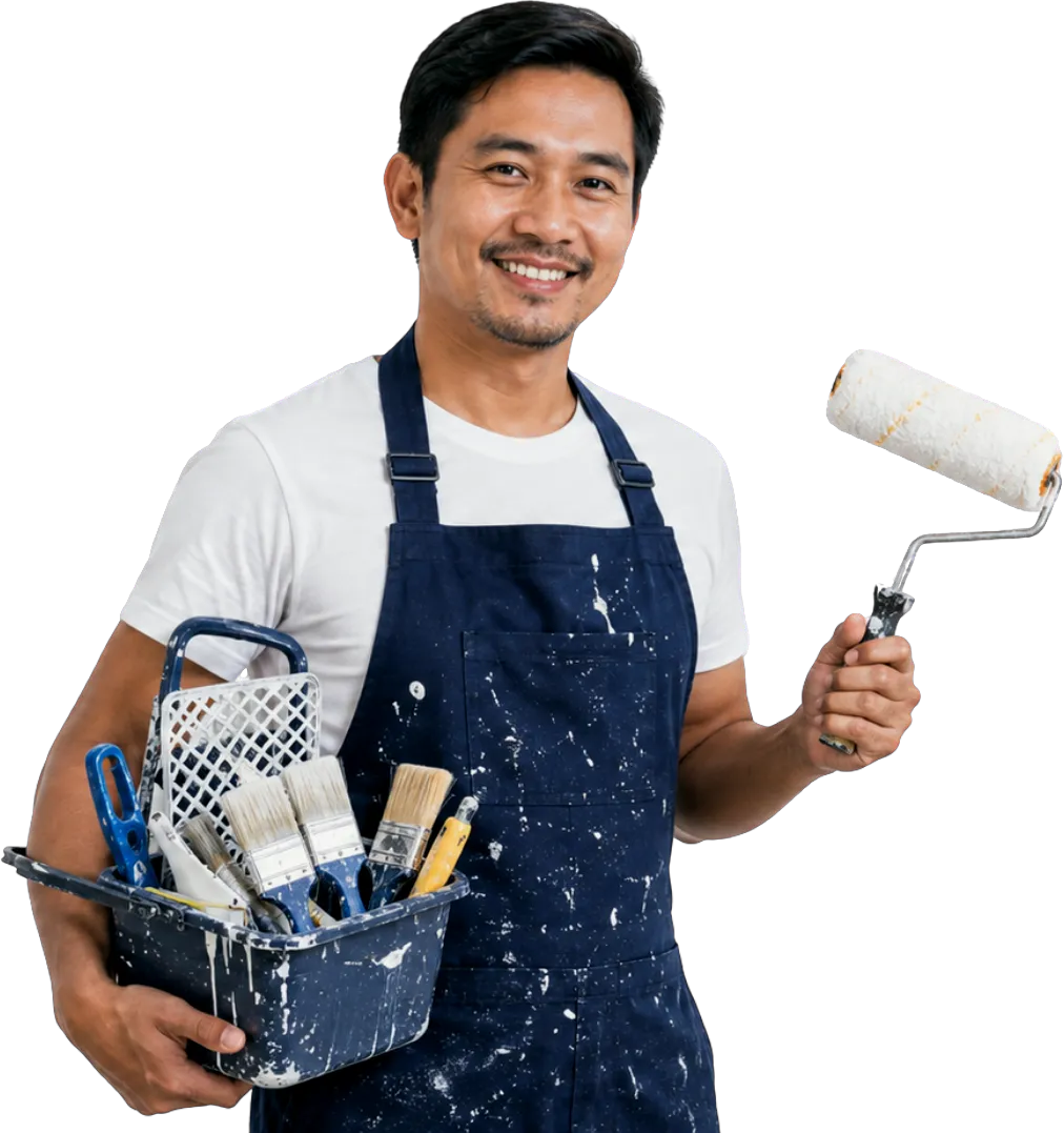 Island Shine painter with roller and tools